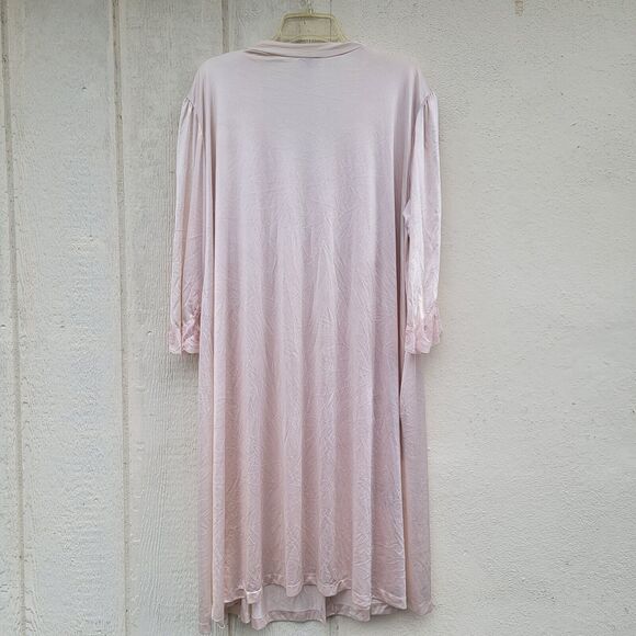 Vintage Kayser long pink nightgown  W/lace cap sleeves nylon - Picture 4 of 5